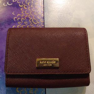Kate Spade Plum Saffiano Leather Holly Card Wallet